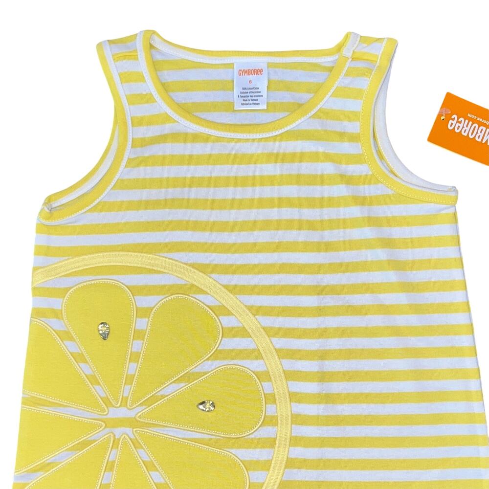 NWT Gymboree Yellow/White Stripes Embroidered Lemon Top & Clip - 5T - Picture 6 of 9